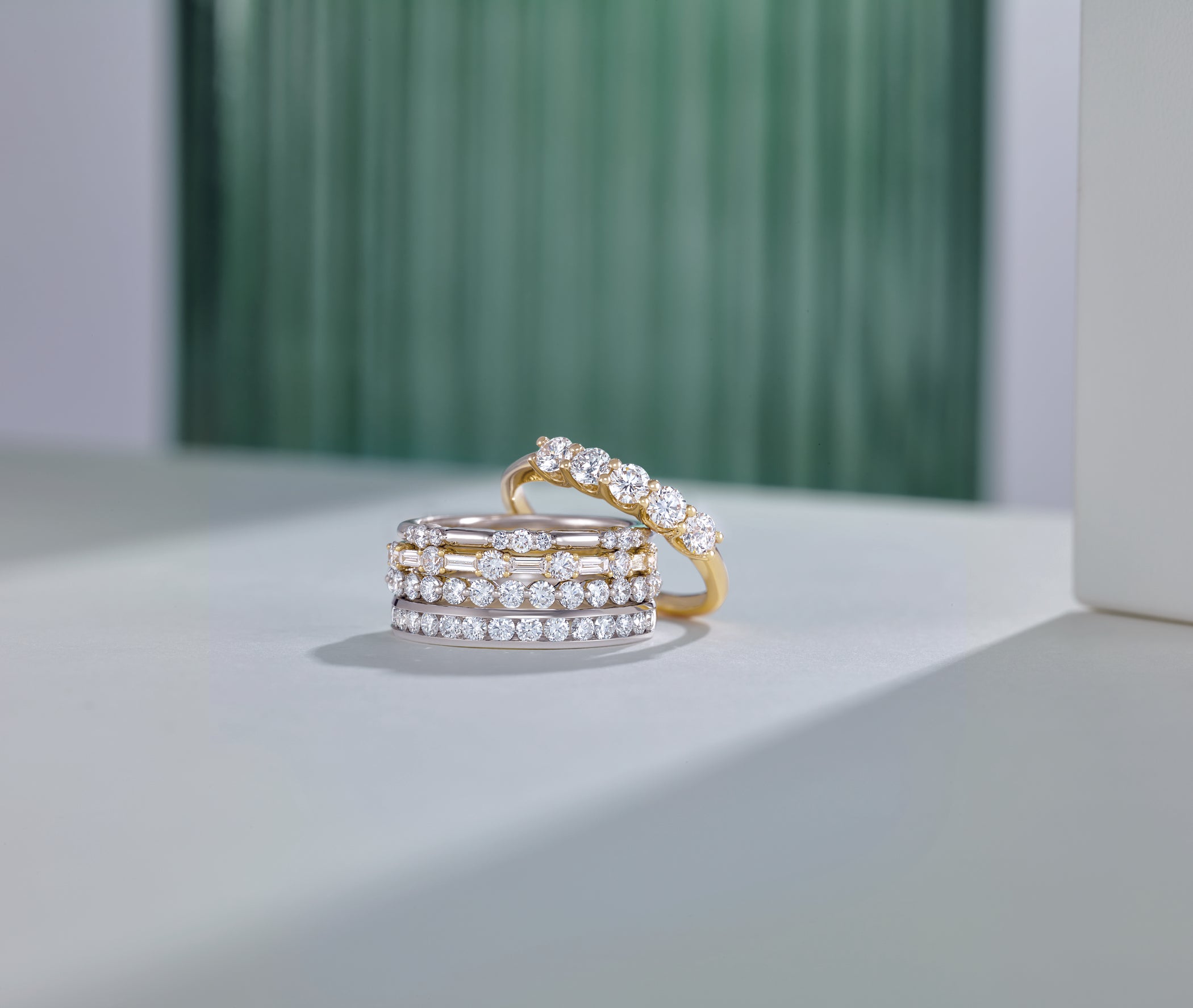 Stackable Moissanite Bands