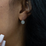 E110 ~ Moissanite ~ Round Bezel Lever Back
