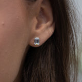 E133- Emerald~ Moissanite Earrings