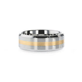 LEGIONAIRE Gold Inlaid Beveled Tungsten Ring