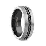PILOT Gunmetal Tungsten Ring with Black Sapphires