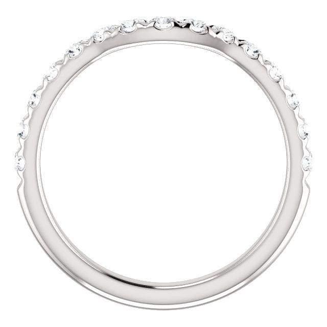 Wb0082 ~ Moissanite~ 0.36Ct 14K White Gold Curved Wedding Band - Bands