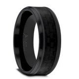 ONYX Black Carbon Fiber Inlaid Black Ceramic Band