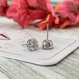 E135 ~ Moissanite ~ Partial Bezel Earring