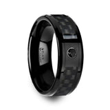ABERDEEN Black Ceramic Ring with Black Diamond