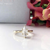 Ahria ~ 14Ky 10X5Mm Marquise Charles & Colvard F1 Moissainte Solitaire - Ring