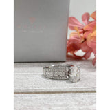 Alexis ~ 18Kw ~ 9Mm Round Moissanite Diamond Halo And Band - Ring