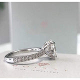 Briauna ~ 18Kw 9X7Mm Moissanite Diamond Hidden Halo And Band - Ring