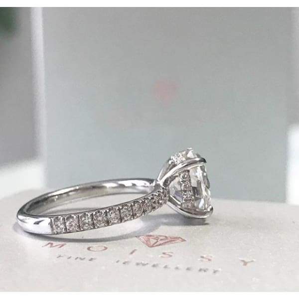 Briauna ~ 18Kw 9X7Mm Moissanite Diamond Hidden Halo And Band - Ring