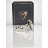 Collette ~ 14Kw 10X7Mm Pear Moissanite Diamond Double Halo And Band - Ring
