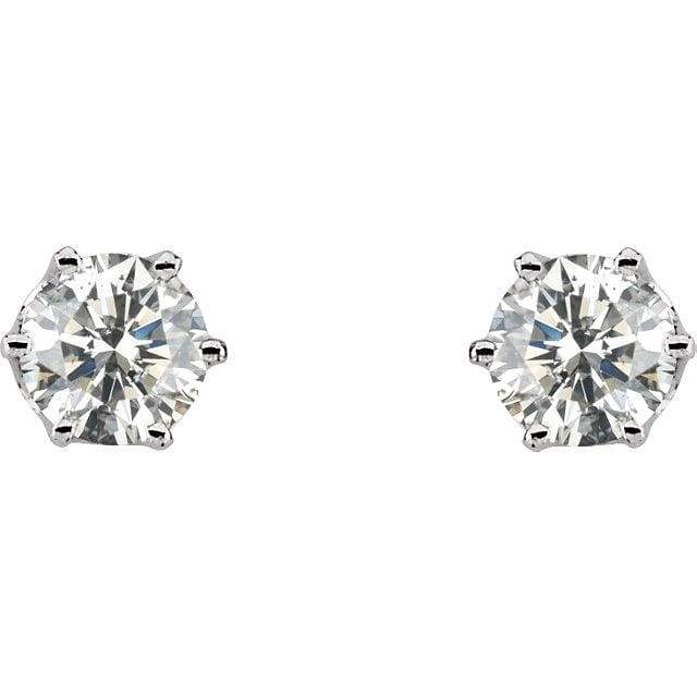 Earrings ~ 2.0Ct Moissanite Crown Earrings - Earrings