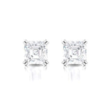 Earrings ~ 3.80Ct Asscher Split Claw White Gold Earrings - Earrings
