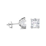 Earrings ~ 3.80Ct Asscher Split Claw White Gold Earrings - Earrings