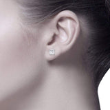Earrings ~ 3.80Ct Asscher Split Claw White Gold Earrings - Earrings