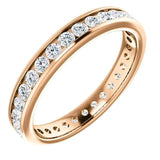 Eb012 - Diamond ~ .25 Ct Round Rose Gold Milgrain Wedding Band - Bands