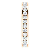 Eb012 - Diamond ~ .25 Ct Round Rose Gold Milgrain Wedding Band - Bands