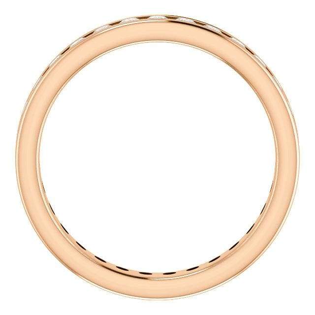 Eb012 - Diamond ~ .25 Ct Round Rose Gold Milgrain Wedding Band - Bands