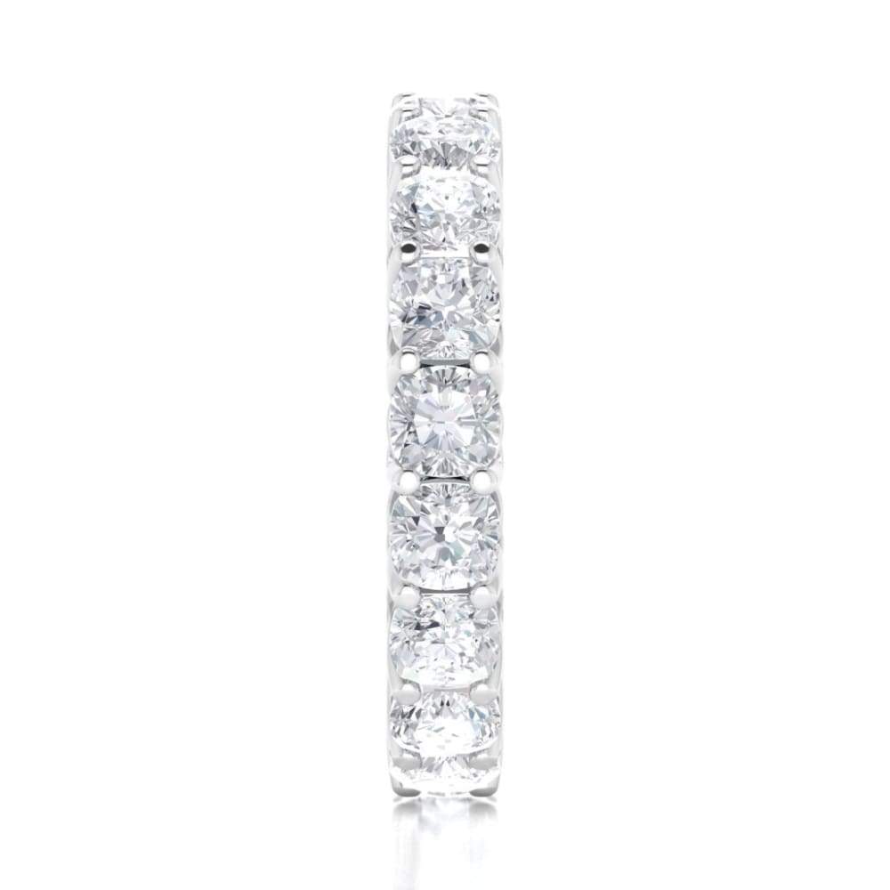 Ebm013 ~ Moissanite ~5.40Ct Cushion Eternity White Gold - Bands