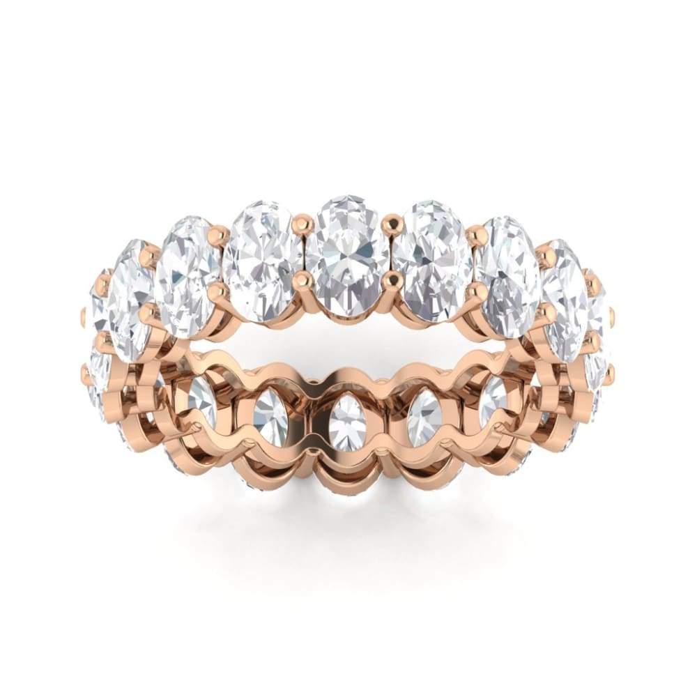 Ebm014 ~ Moissanite ~ 5.72 Oval Eternity Rose Gold Band - Bands
