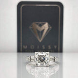 Emma ~ 14Kw 8Mm Asscher Moissanite & Moissanite Side Tapered Baquette - Ring