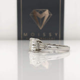 Emma ~ 14Kw 8Mm Asscher Moissanite & Moissanite Side Tapered Baquette - Ring