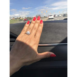Eternal Collection - Halle ~ 18K 6.5Mm~ Round Moissanite Diamond Halo And Band - Ring