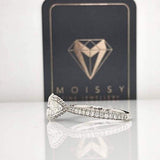 Eternal Collection - Kaelyn~ 18Kw 9X7Mm Oval Moissanite Diamond Halo And Band - Ring