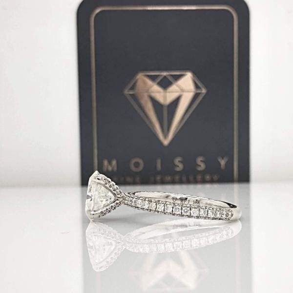 Eternal Collection - Kaelyn~ 18Kw 9X7Mm Oval Moissanite Diamond Halo And Band - Ring