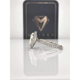 Eternal Collection ~ Paris ~ 18K 10X7Mm Pear Moissanite Diamond Double Edge Halo And Band - Ring