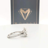 Kendall ~ 14Kw 8.0Mm Round Moisssanite Diamond Halo And Band - Ring