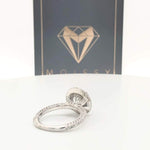 Kendall ~ 14Kw 8.0Mm Round Moisssanite Diamond Halo And Band - Ring