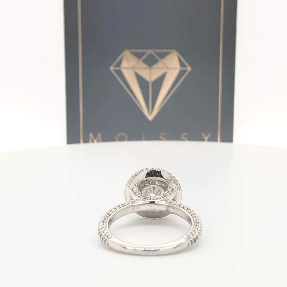 Kendall ~ 14Kw 8.0Mm Round Moisssanite Diamond Halo And Band - Ring