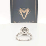 Kendall ~ 14Kw 8.0Mm Round Moisssanite Diamond Halo And Band - Ring