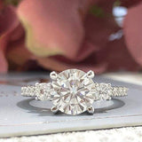 Khloe ~ 14Kw 7.5Mm Round Moissanite Diamond Band - Ring