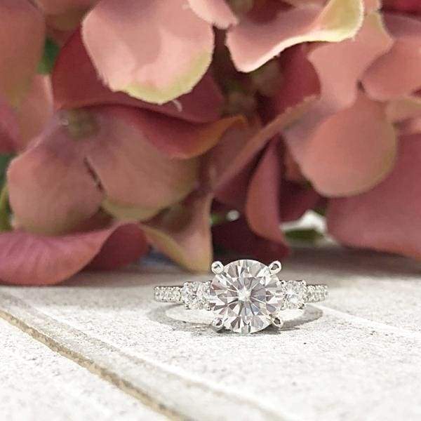 Khloe ~ 14Kw 7.5Mm Round Moissanite Diamond Band - Ring