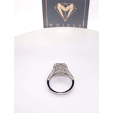 Nadia - 9X8Mm Elongated Cushion Moissanite Diamond Halo And Band - Ring