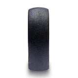 Obsidian Domed Black Tungsten Carbide Ring With Sandblasted Crystalline Finish - Mens Rings