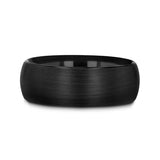 RAIDER Domed Brush Finished Black Tungsten Band