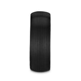 RAIDER Domed Brush Finished Black Tungsten Band