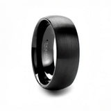 RAIDER Domed Brush Finished Black Tungsten Band