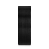 SAN ANTONIO Flat Black Tungsten Carbide Band with Brushed Finish
