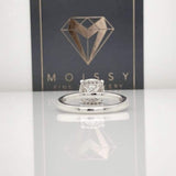 Shauna ~ 18Kw 8Mm Cushion Moissanite Diamond Hidden Halo - Ring