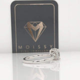 Shauna ~ 18Kw 8Mm Cushion Moissanite Diamond Hidden Halo - Ring