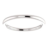 Wb0088 ~ White Gold Plain Wedding Band - Bands
