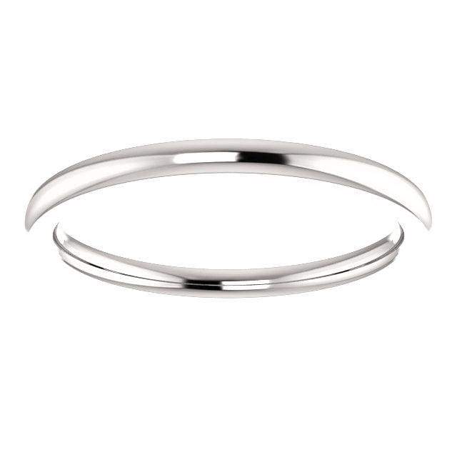 Wb0088 ~ White Gold Plain Wedding Band - Bands
