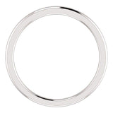 Wb0088 ~ White Gold Plain Wedding Band - Bands