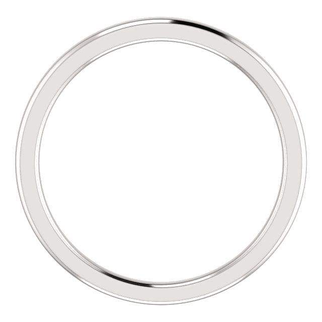 Wb0088 ~ White Gold Plain Wedding Band - Bands