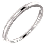 Wb0088 ~ White Gold Plain Wedding Band - Bands