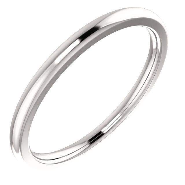 Wb0088 ~ White Gold Plain Wedding Band - Bands