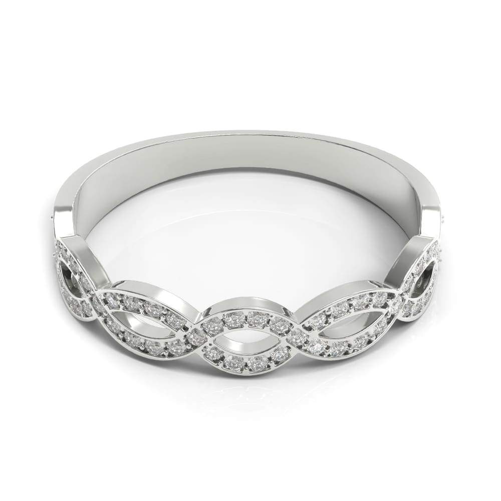 Wb051 ~ Diamond ~ 0.19 Ct Infinity Wedding Band - Bands